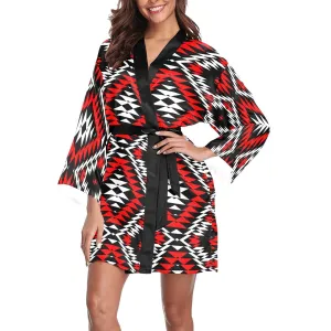 Taos Wool Long Sleeve Satin Robe