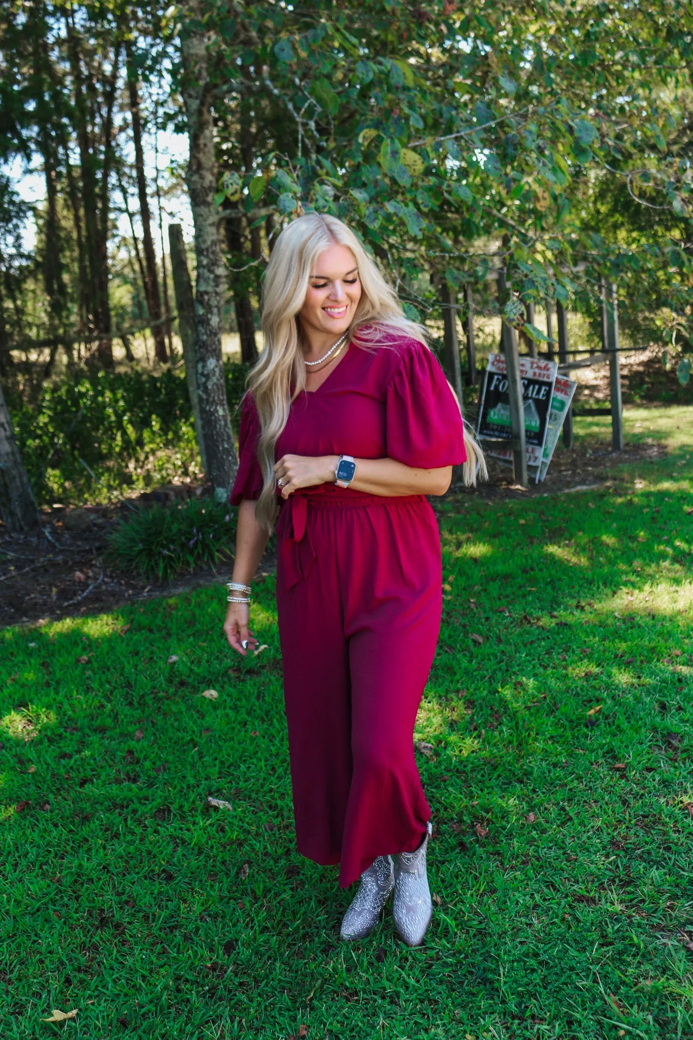 Tell Me A Story Burgundy Jumpsuit