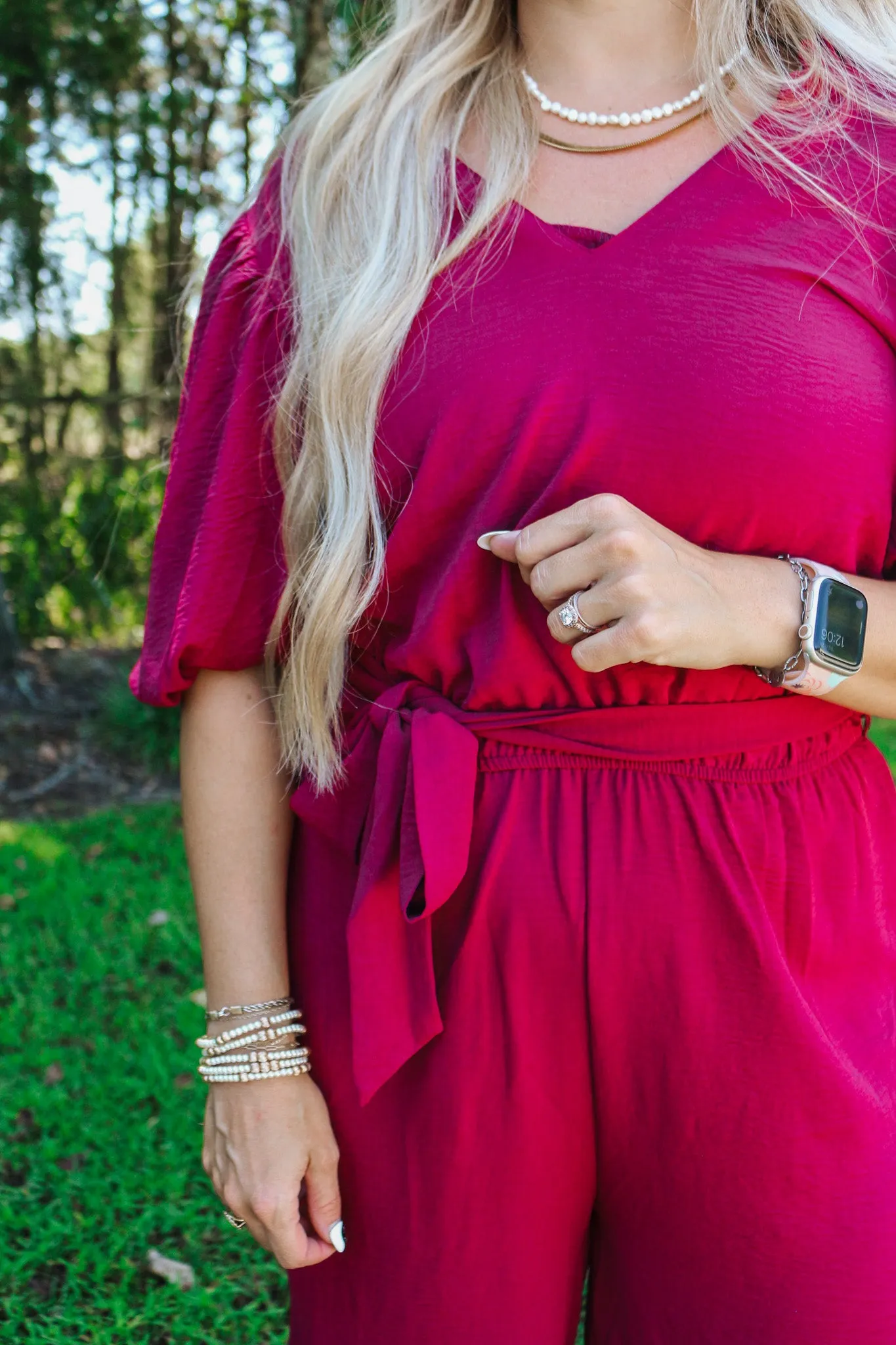 Tell Me A Story Burgundy Jumpsuit