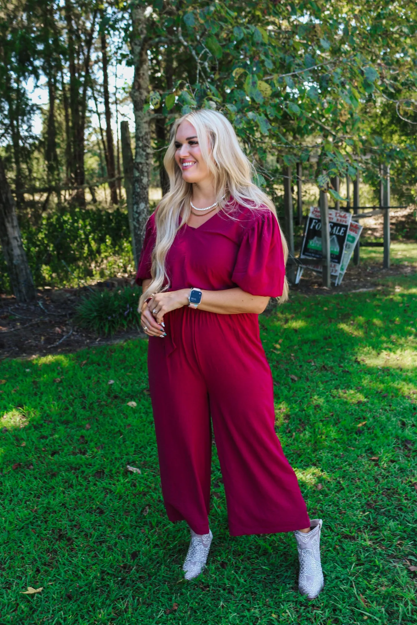 Tell Me A Story Burgundy Jumpsuit
