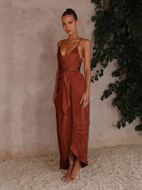 The Aveline Satin Long Dress