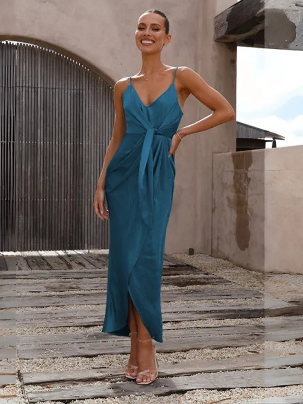 The Aveline Satin Long Dress