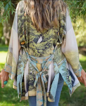 Tree of Life Bamboo Bohemian Kimono Cardigan with Belt - MARKET OF STARS