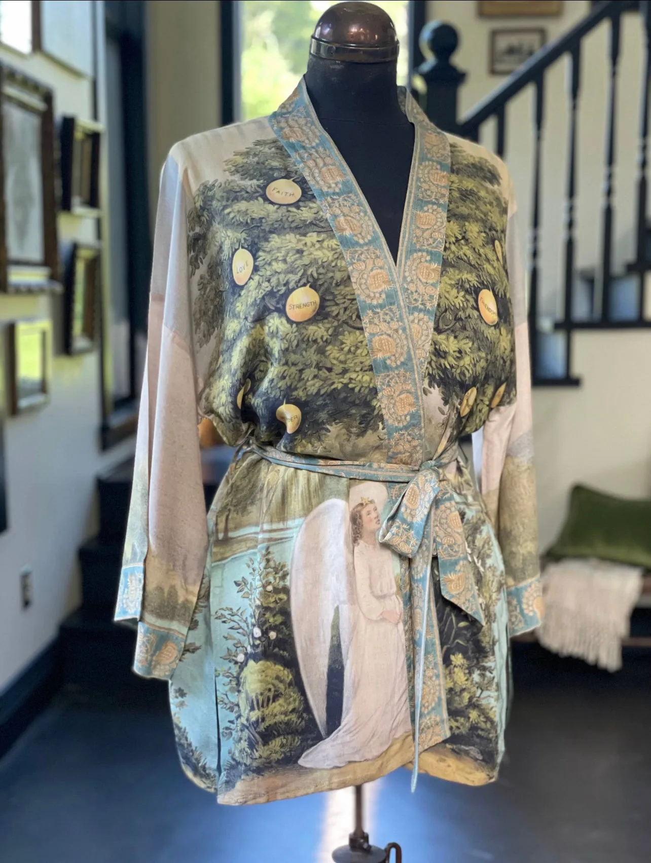 Tree of Life Bamboo Bohemian Kimono Cardigan with Belt - MARKET OF STARS