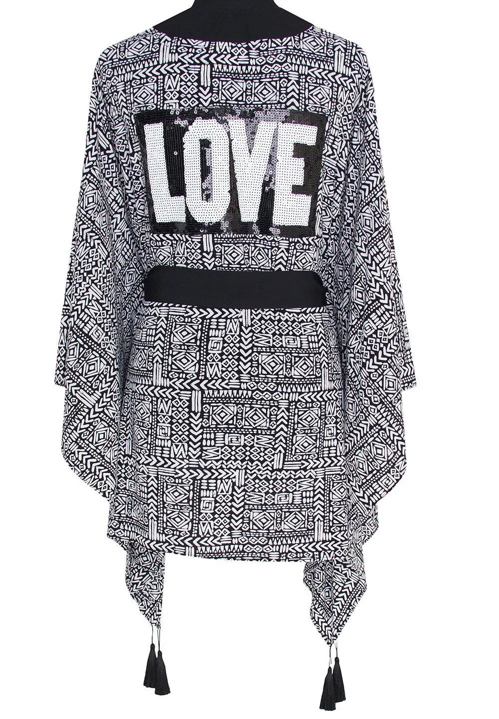 Tribal - Black Mayan Kimono Love (Black)