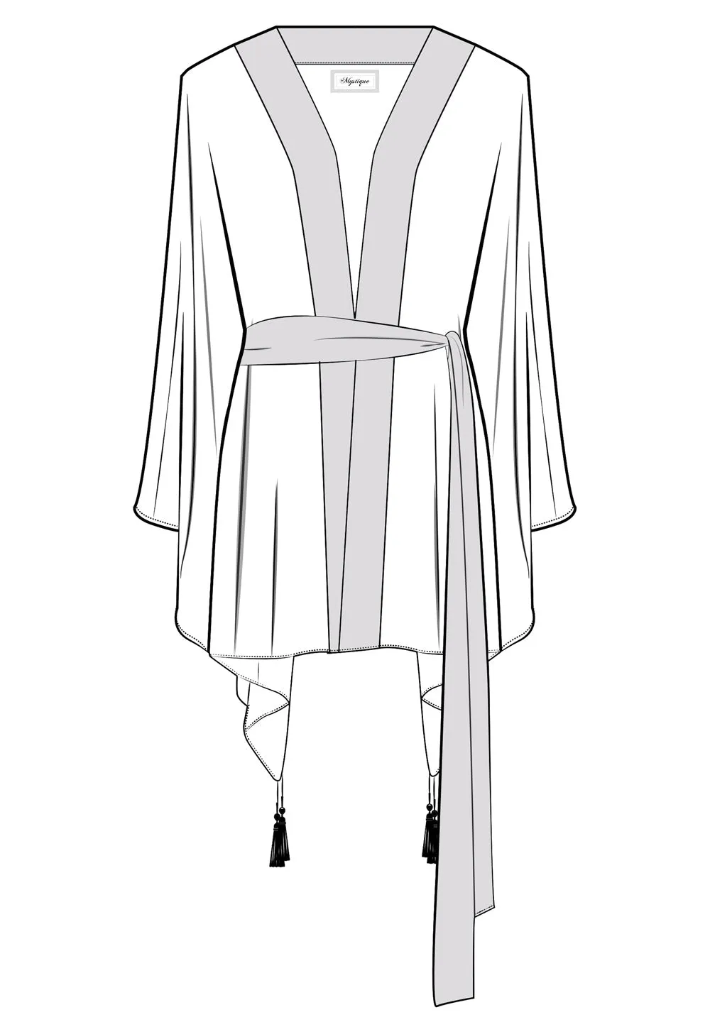 Tribal - Black Mayan Kimono (Neon Orange)