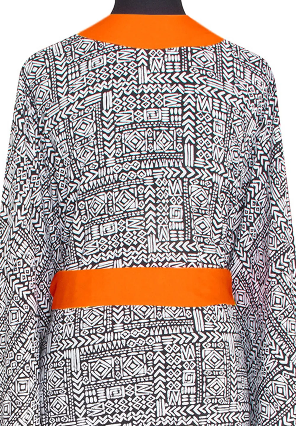 Tribal - Black Mayan Kimono (Neon Orange)