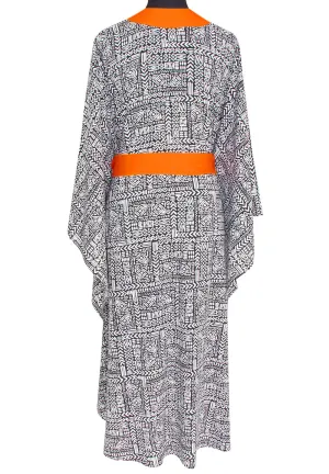 Tribal - Black Mayan Kimono (Neon Orange)