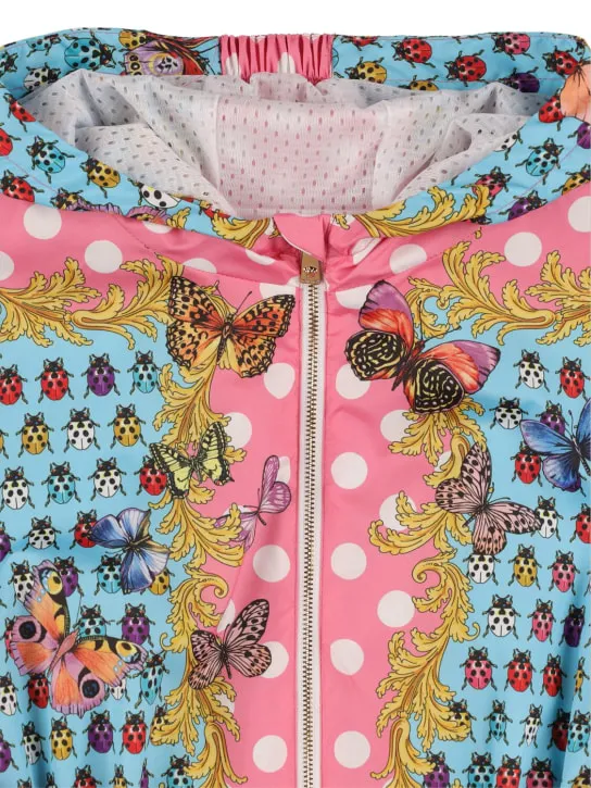 Versace   Printed hooded jacket 