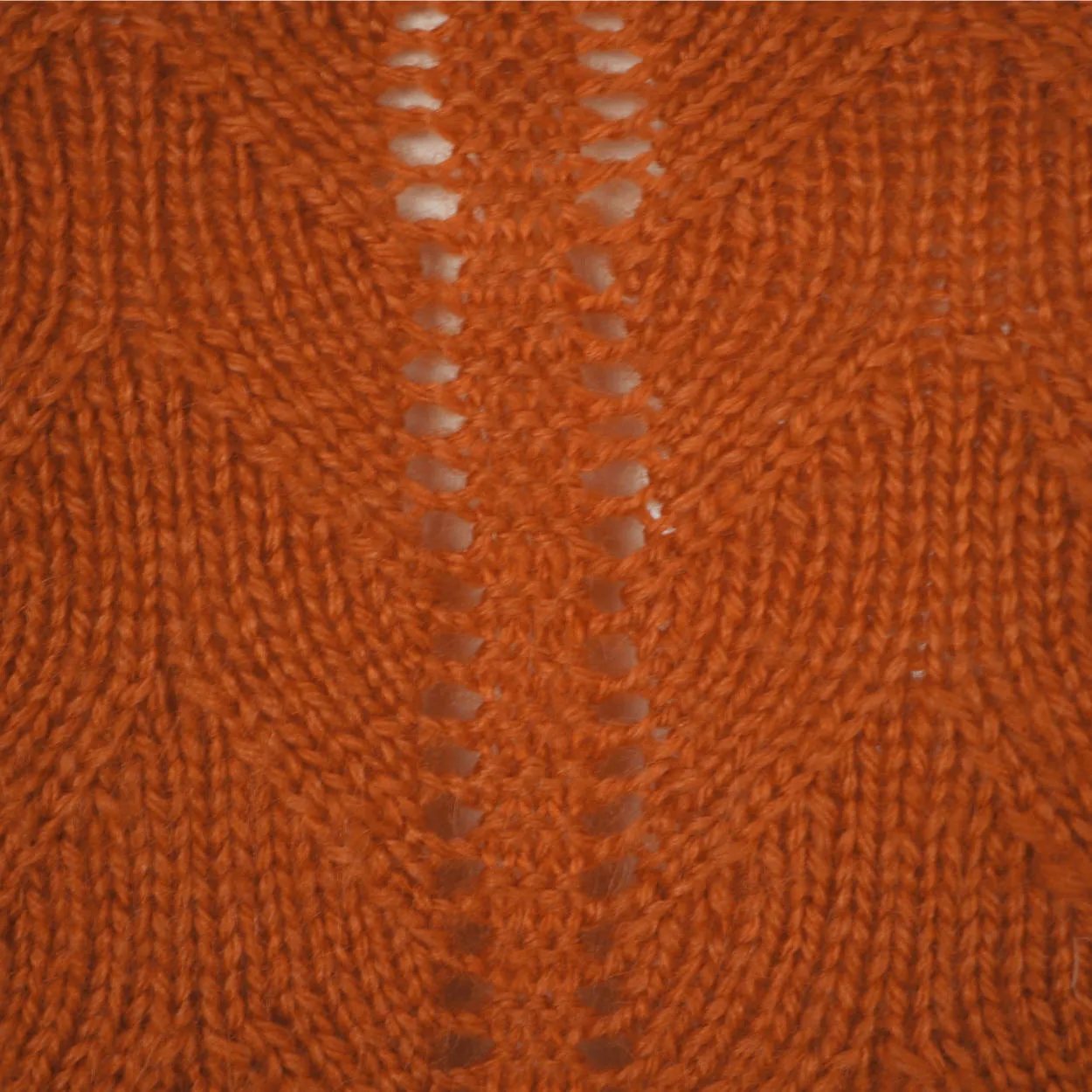 Vintage Hand Knit Sweater Cardigan Style 1960s Rust Brown Wool Ladies Size L