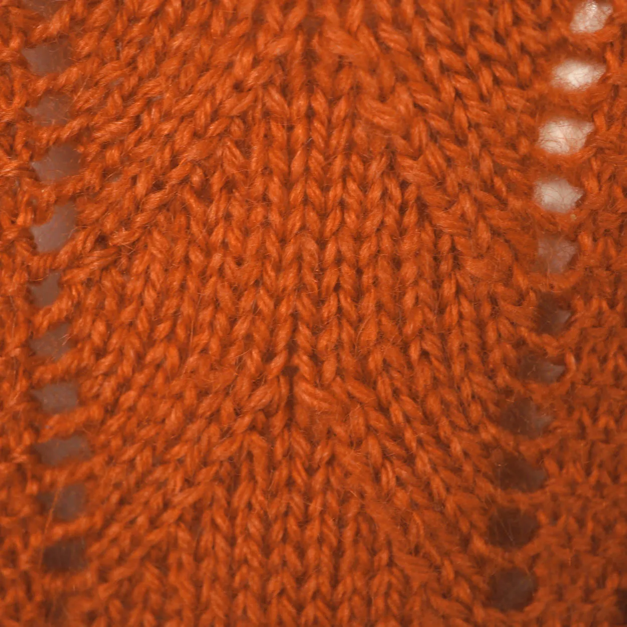 Vintage Hand Knit Sweater Cardigan Style 1960s Rust Brown Wool Ladies Size L