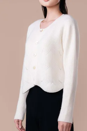 White Doubleply Cashmere Buttondown