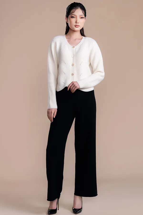 White Doubleply Cashmere Buttondown