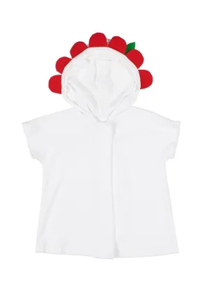 White Terry Coverup With Petal Hood
