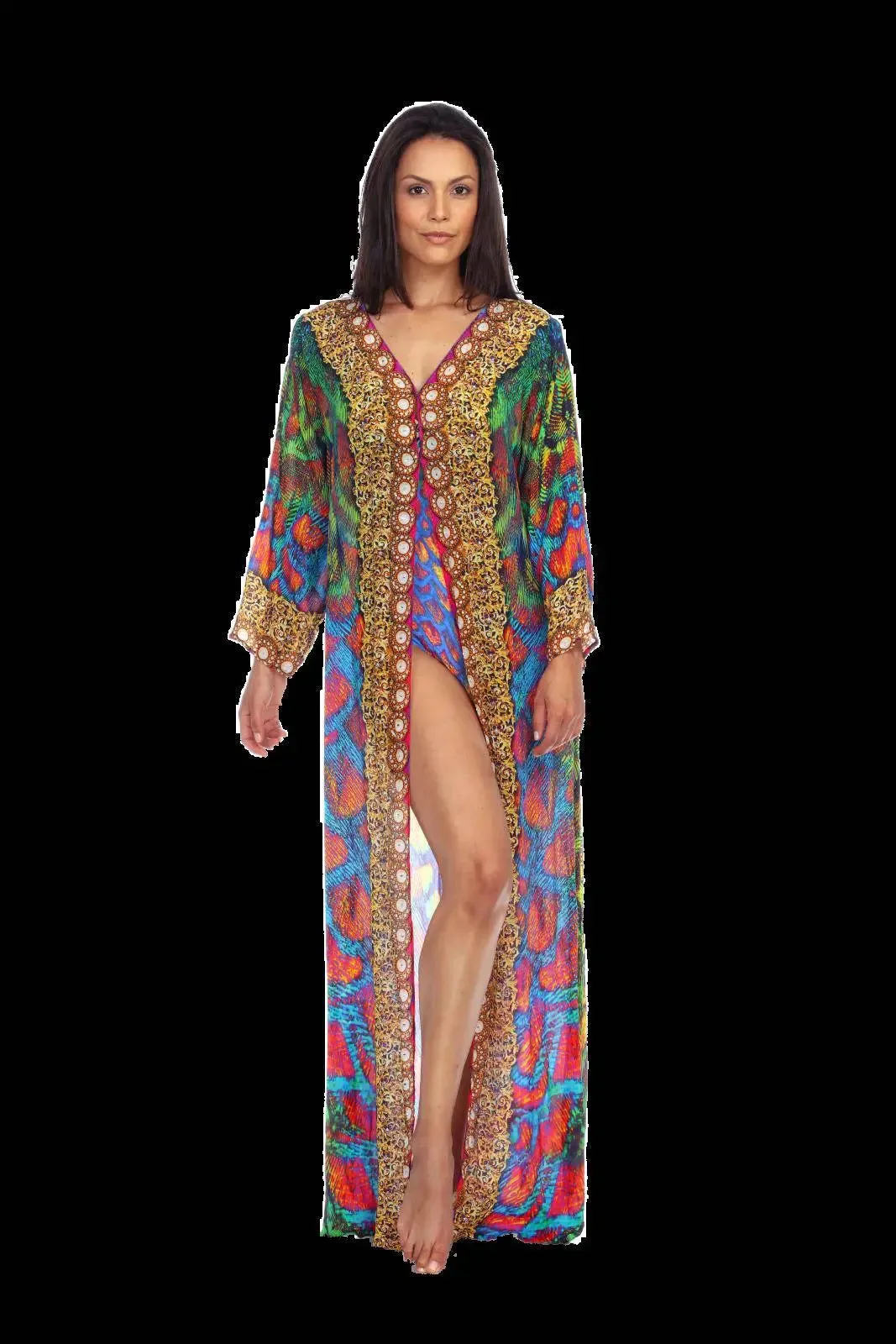 Wholesale Cover-Up Kimonos For Women In Multi-Color Made From Imported Polyester