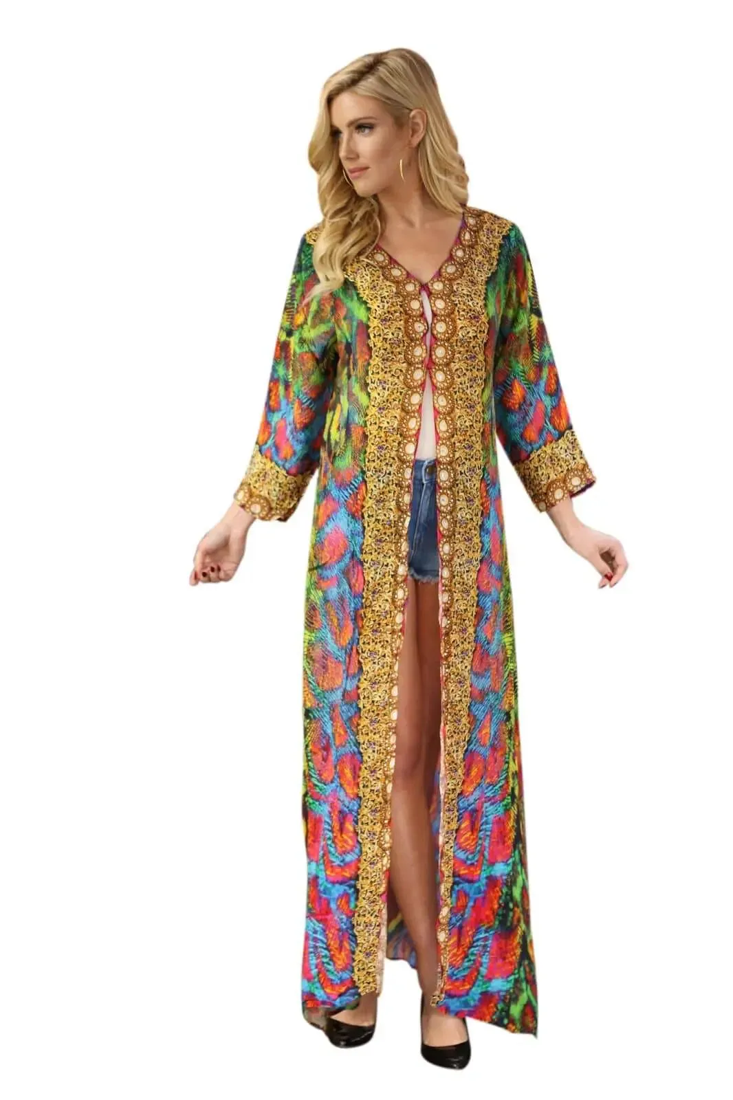 Wholesale Cover-Up Kimonos For Women In Multi-Color Made From Imported Polyester