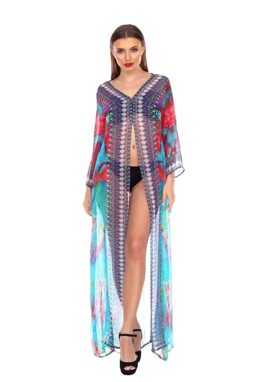Wholesale Designer Cover-Up Kimonos For Women Available In Multi-Color Prints Made From Imported Polyester