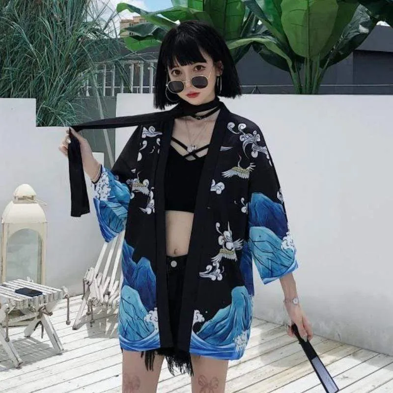 Women's Chinoiserie Retro Printed Loose Kimono