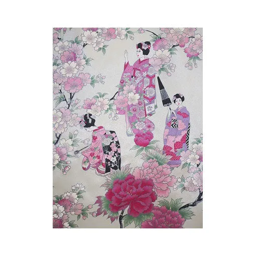 Women's Kimono: Maiko & Cherry Flowers (Polyester)