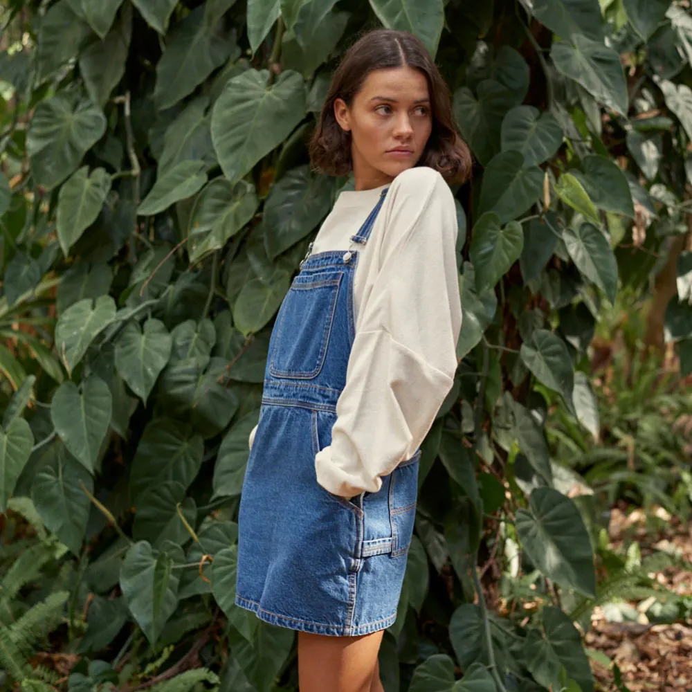 Womens Seaside Overall Dress Blue