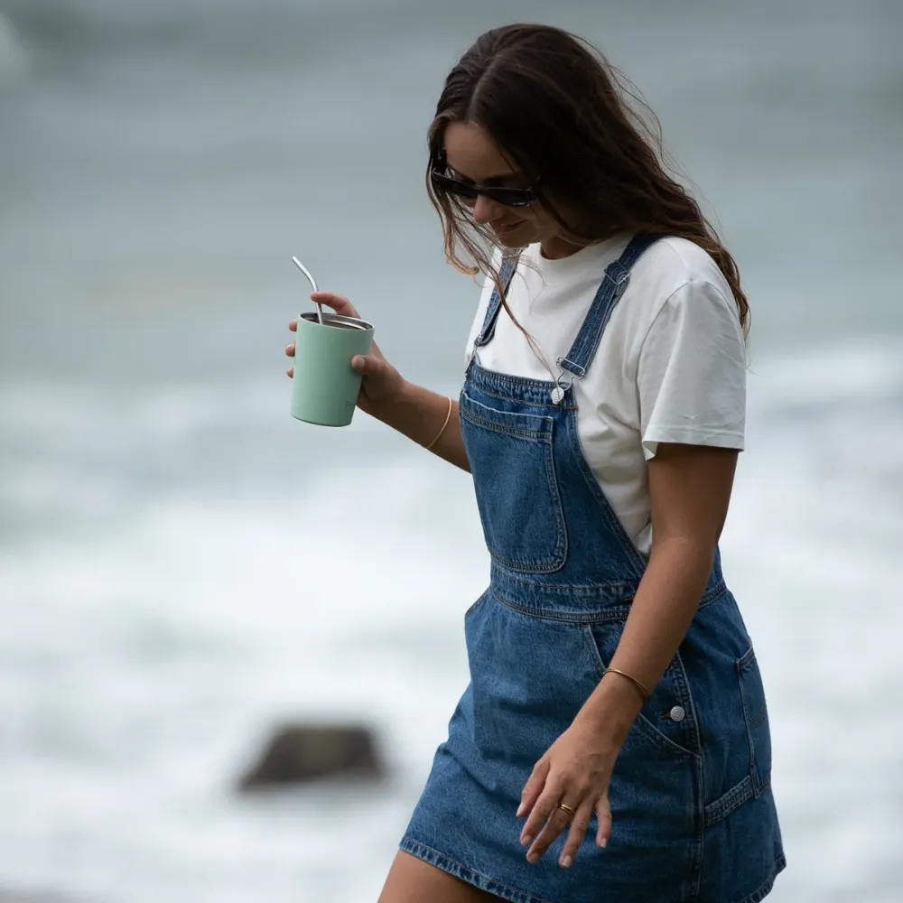 Womens Seaside Overall Dress Blue