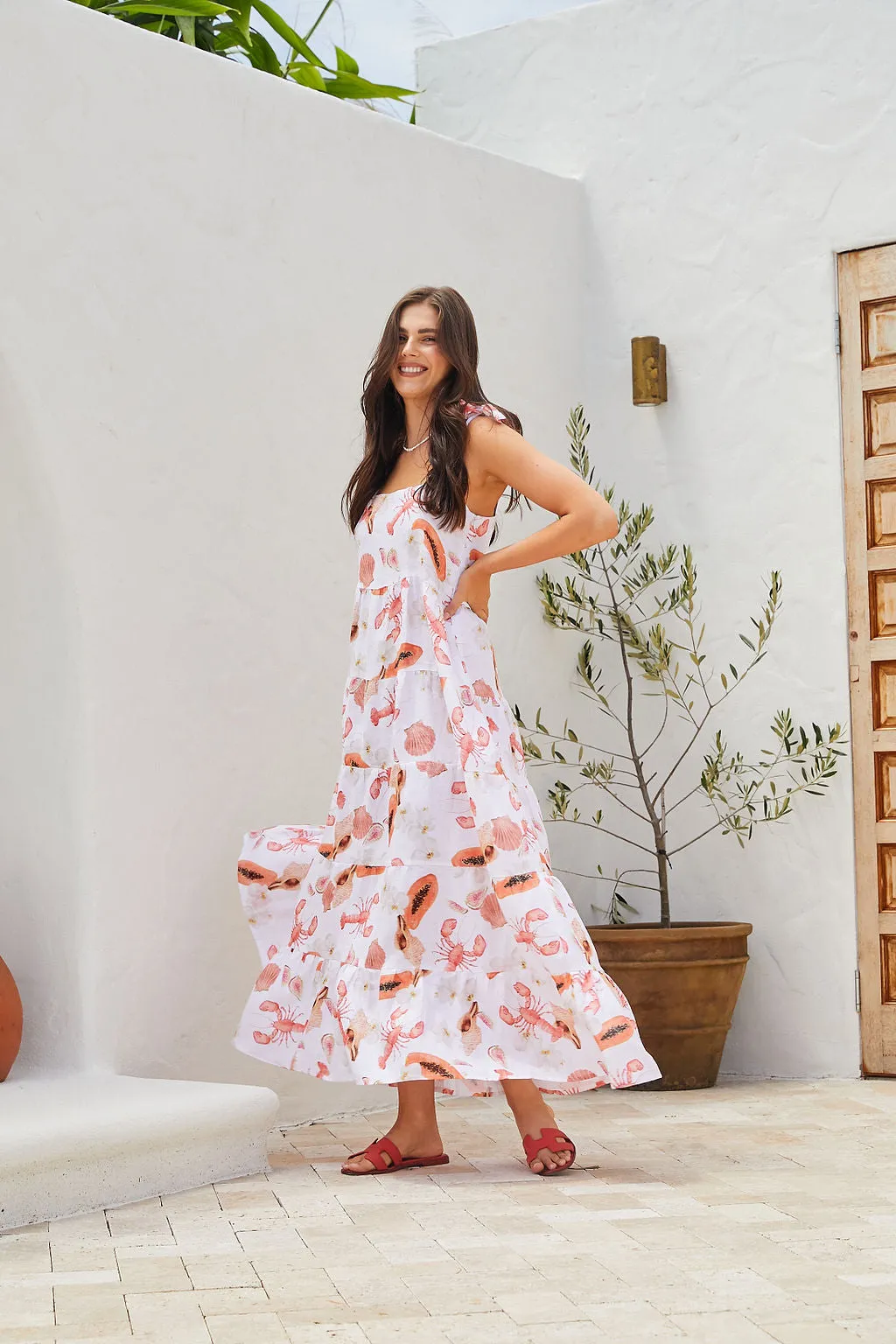 Yoli Dress - Printed Linen